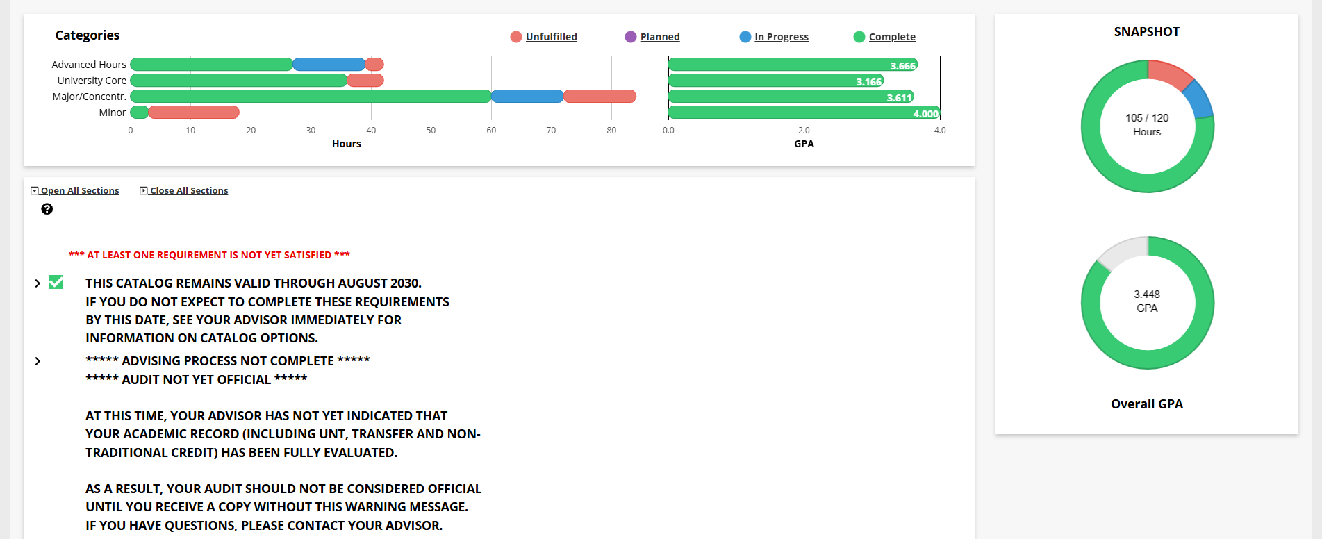 : 'Audit Results' tab showing an audit run with only the Web Audit format.