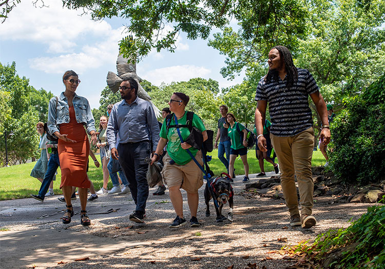 Graduate Students walking together